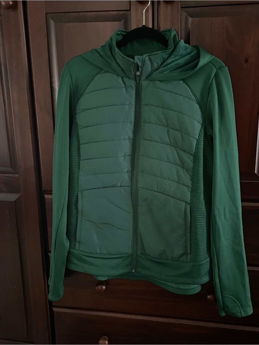 Women's Forest Green Quilted Hooded Jacket. New! XXL fits like XL.